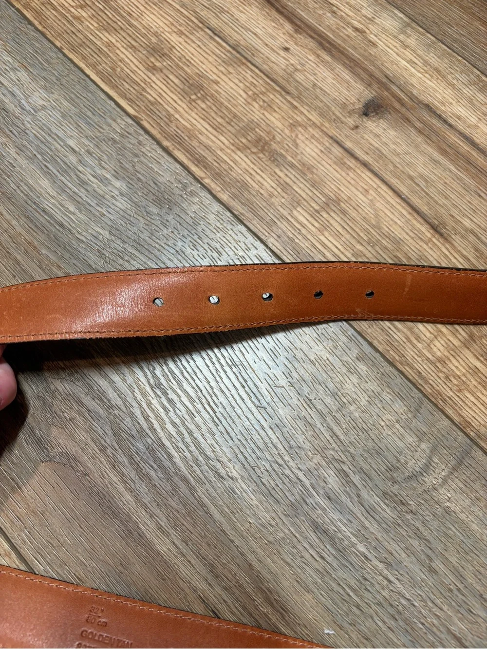 vintage Retro Coach Cowhide leather harness Solid Brass single prong buckle belt